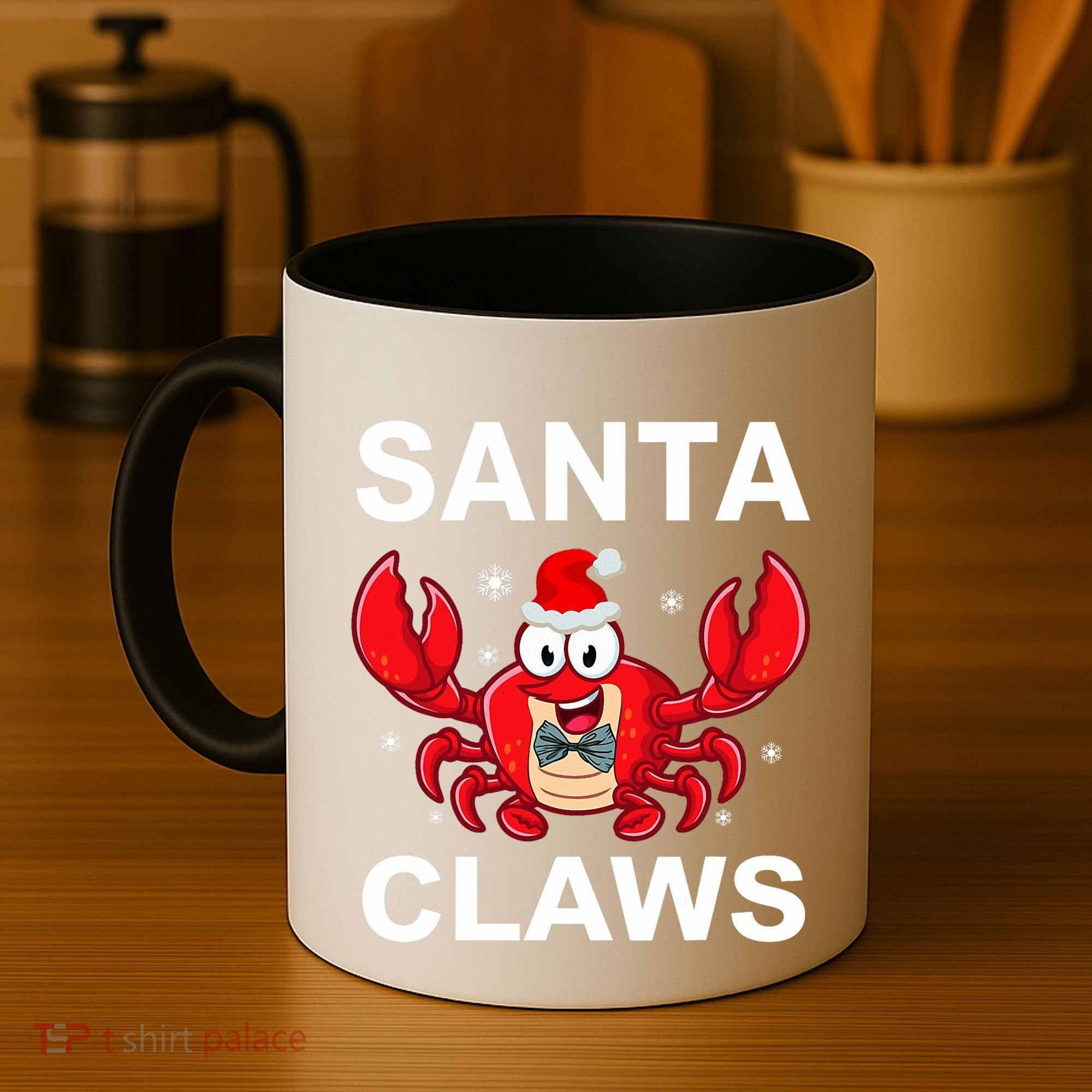 Funny Merry Christmas Santa Claw Crab Crustacean Claus Xmas Coffee Mug
