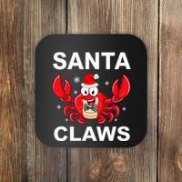 Funny Merry Christmas Santa Claw Crab Crustacean Claus Xmas Coaster thumb 0