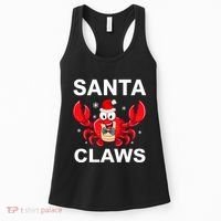 Funny Merry Christmas Santa Claw Crab Crustacean Claus Xmas Women's Tank Top thumb 0