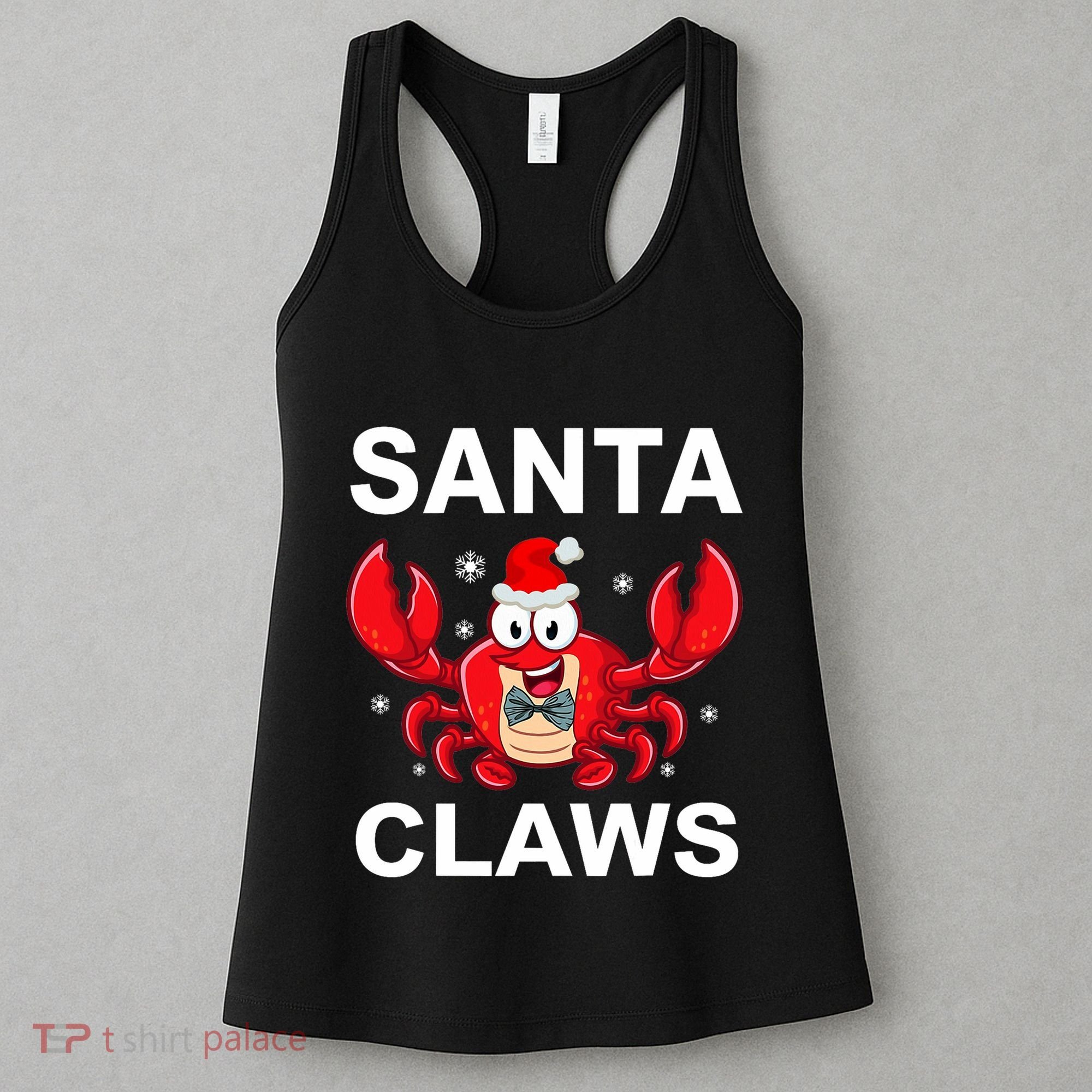 Funny Merry Christmas Santa Claw Crab Crustacean Claus Xmas Women's Tank Top
