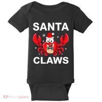 Funny Merry Christmas Santa Claw Crab Crustacean Claus Xmas Baby Bodysuit thumb 0