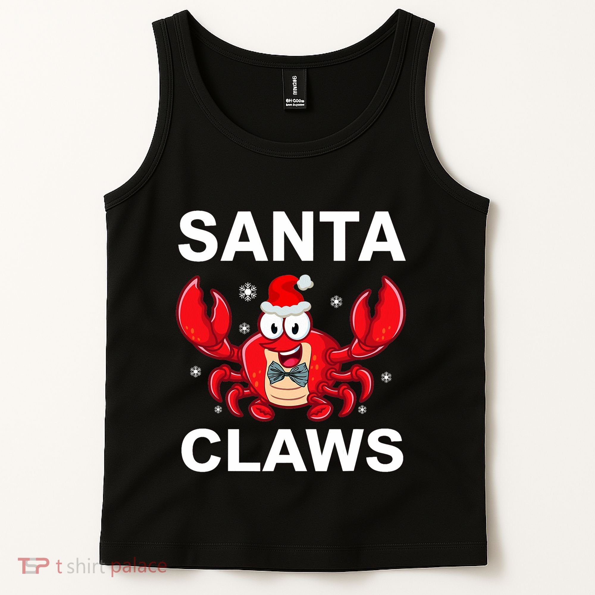Funny Merry Christmas Santa Claw Crab Crustacean Claus Xmas Tank Top