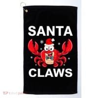 Funny Merry Christmas Santa Claw Crab Crustacean Claus Xmas Golf Towel thumb 0