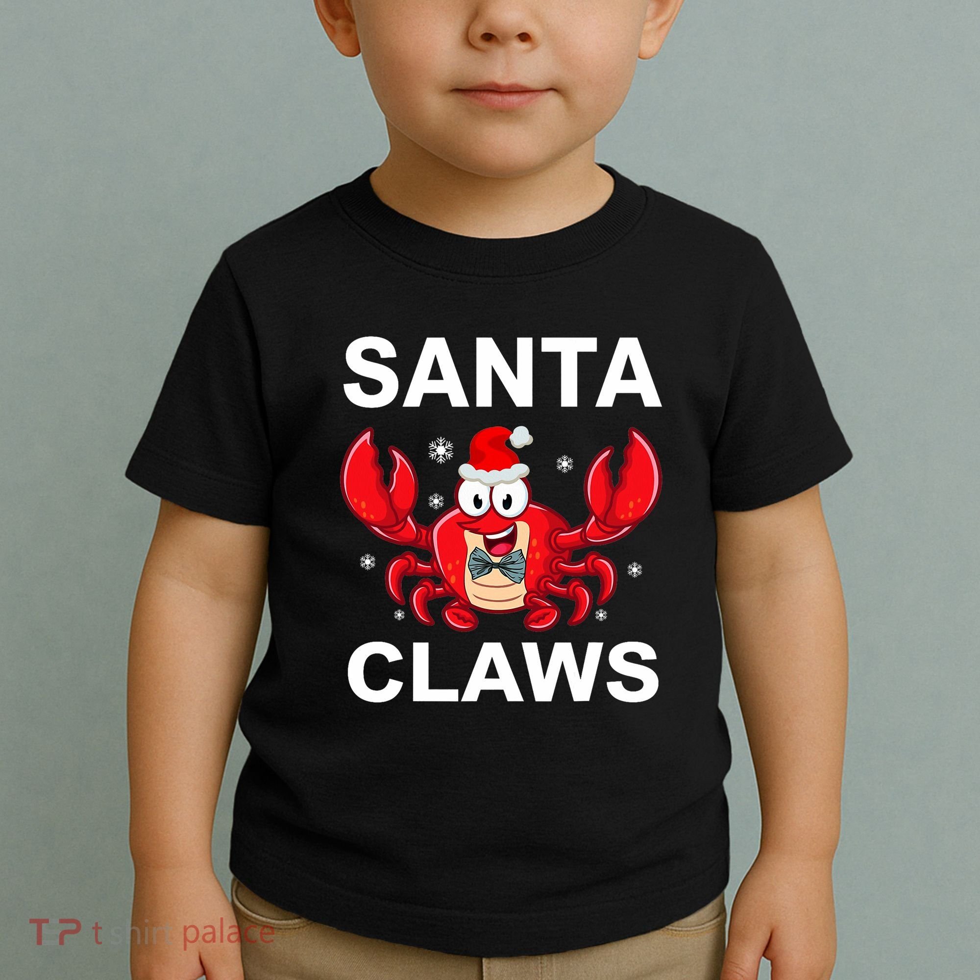 Funny Merry Christmas Santa Claw Crab Crustacean Claus Xmas Toddler T-Shirt