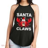 Funny Merry Christmas Santa Claw Crab Crustacean Claus Xmas Women's Perfect Tri Rocker Tank thumb 2