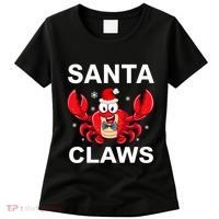 Funny Merry Christmas Santa Claw Crab Crustacean Claus Xmas Women's T-Shirt thumb 0