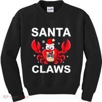 Funny Merry Christmas Santa Claw Crab Crustacean Claus Xmas Kids Sweatshirt thumb 0
