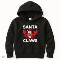 Funny Merry Christmas Santa Claw Crab Crustacean Claus Xmas Kids Hoodie thumb 0