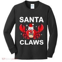Funny Merry Christmas Santa Claw Crab Crustacean Claus Xmas Kids Long Sleeve Shirt thumb 0