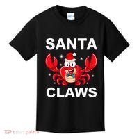 Funny Merry Christmas Santa Claw Crab Crustacean Claus Xmas Kids T-Shirt thumb 0