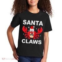 Funny Merry Christmas Santa Claw Crab Crustacean Claus Xmas Kids T-Shirt thumb 2