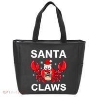 Funny Merry Christmas Santa Claw Crab Crustacean Claus Xmas Tote Bag thumb 0
