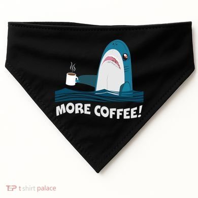 Funny More Coffee Shark USA-Made Doggie Bandana