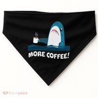 Funny More Coffee Shark USA-Made Doggie Bandana thumb 0