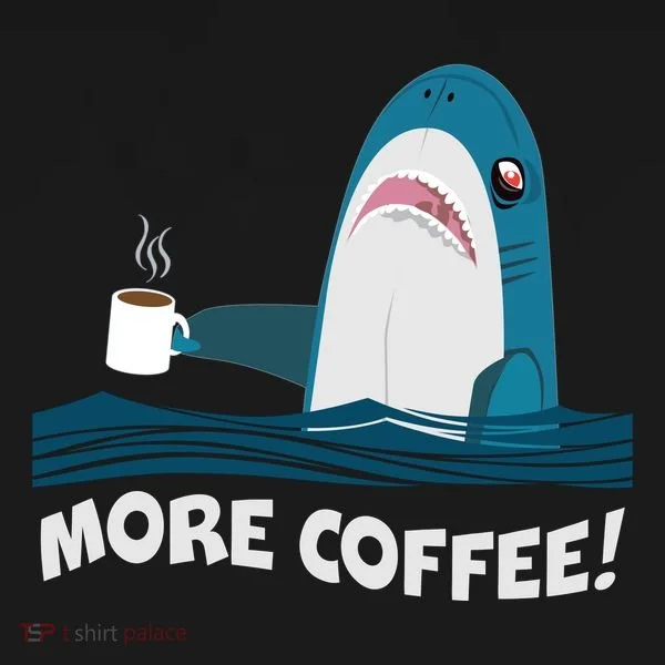 Funny More Coffee Shark Bucket Hat