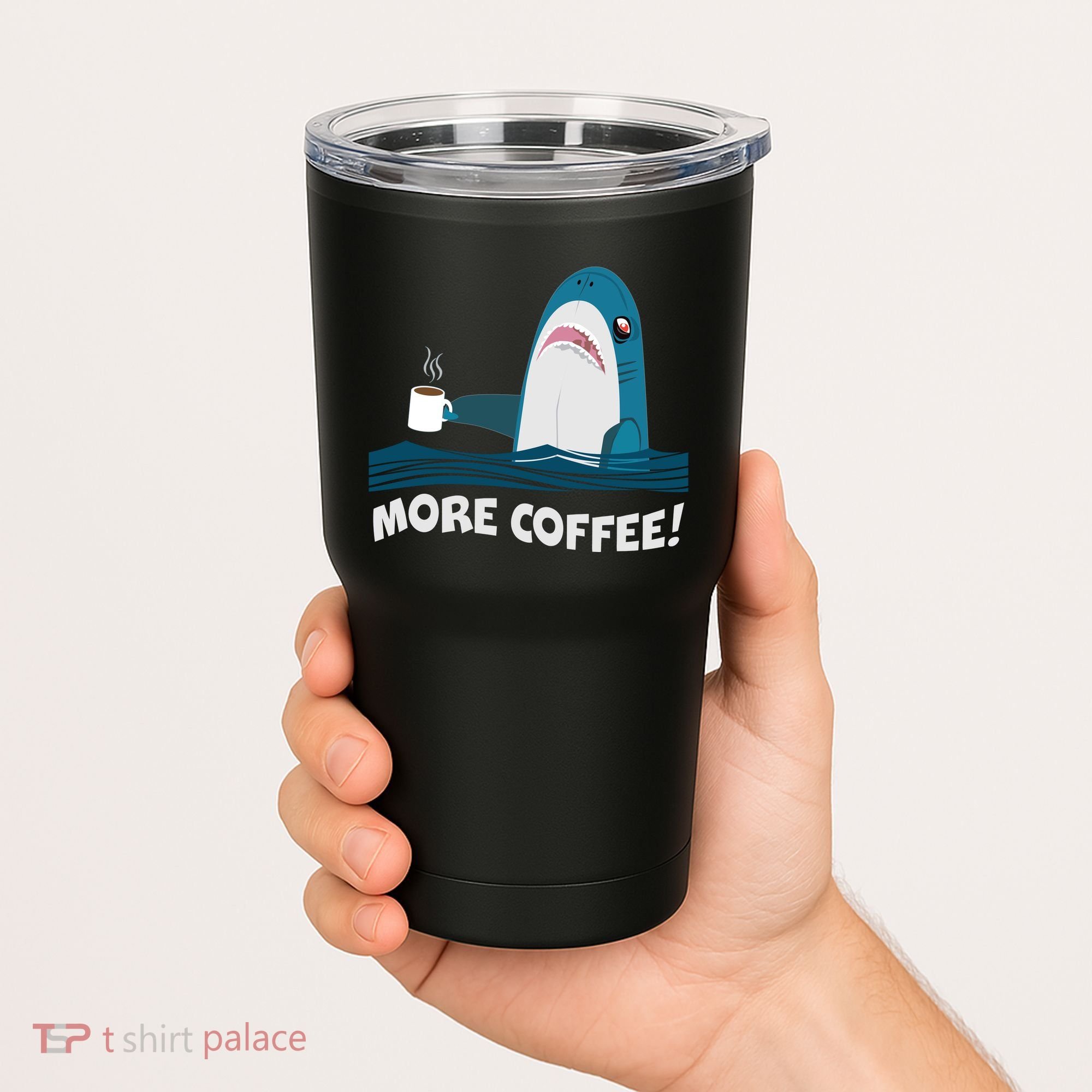 Funny More Coffee Shark Tumbler