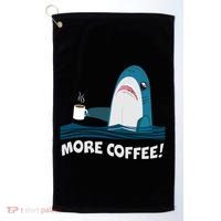 Funny More Coffee Shark Golf Towel thumb 0