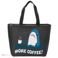 Funny More Coffee Shark Tote Bag thumb 0