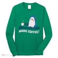 Funny More Coffee Shark Long Sleeve Shirt thumb 0