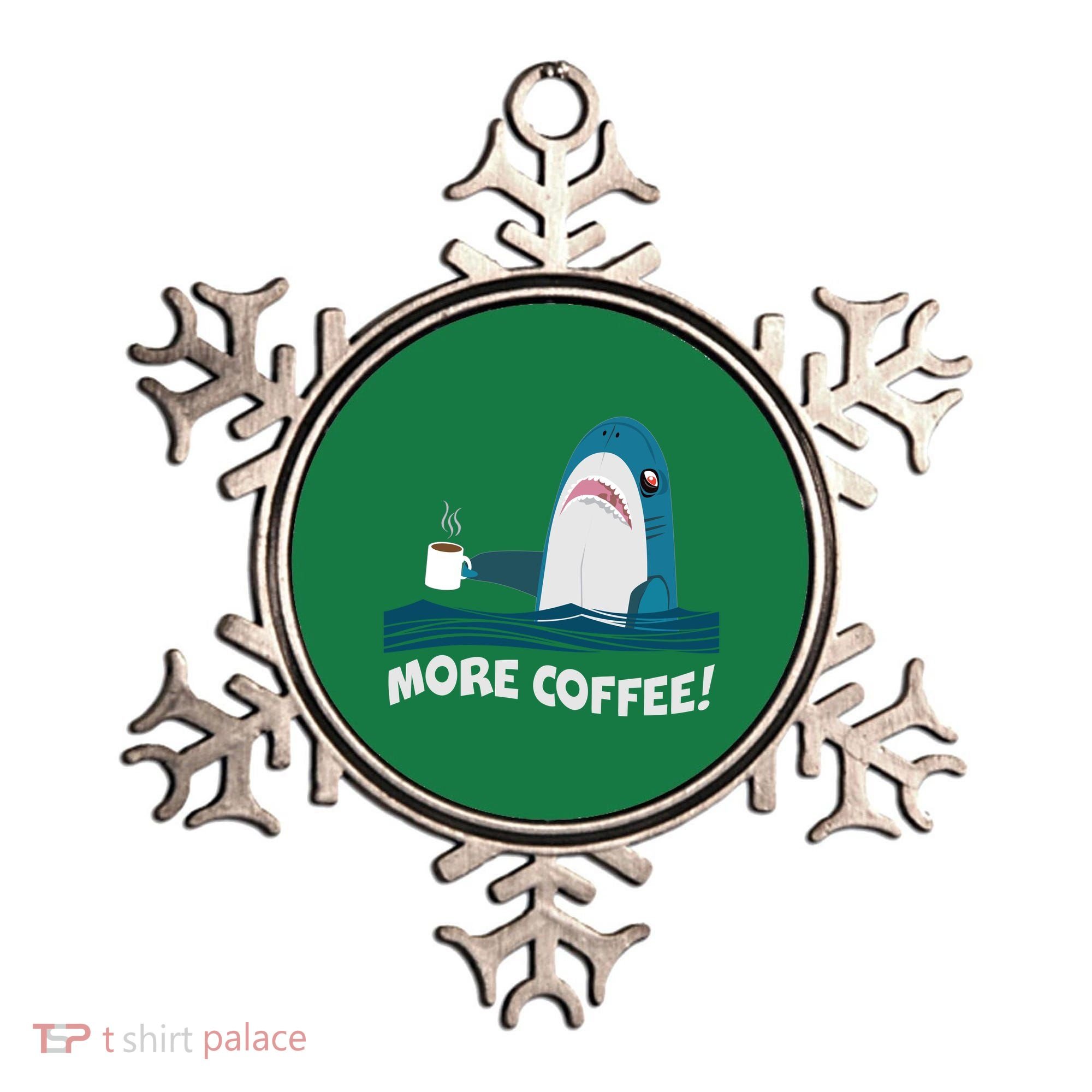 Funny More Coffee Shark Ornament