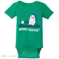 Funny More Coffee Shark Baby Bodysuit thumb 0