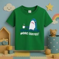 Funny More Coffee Shark Toddler T-Shirt thumb 3