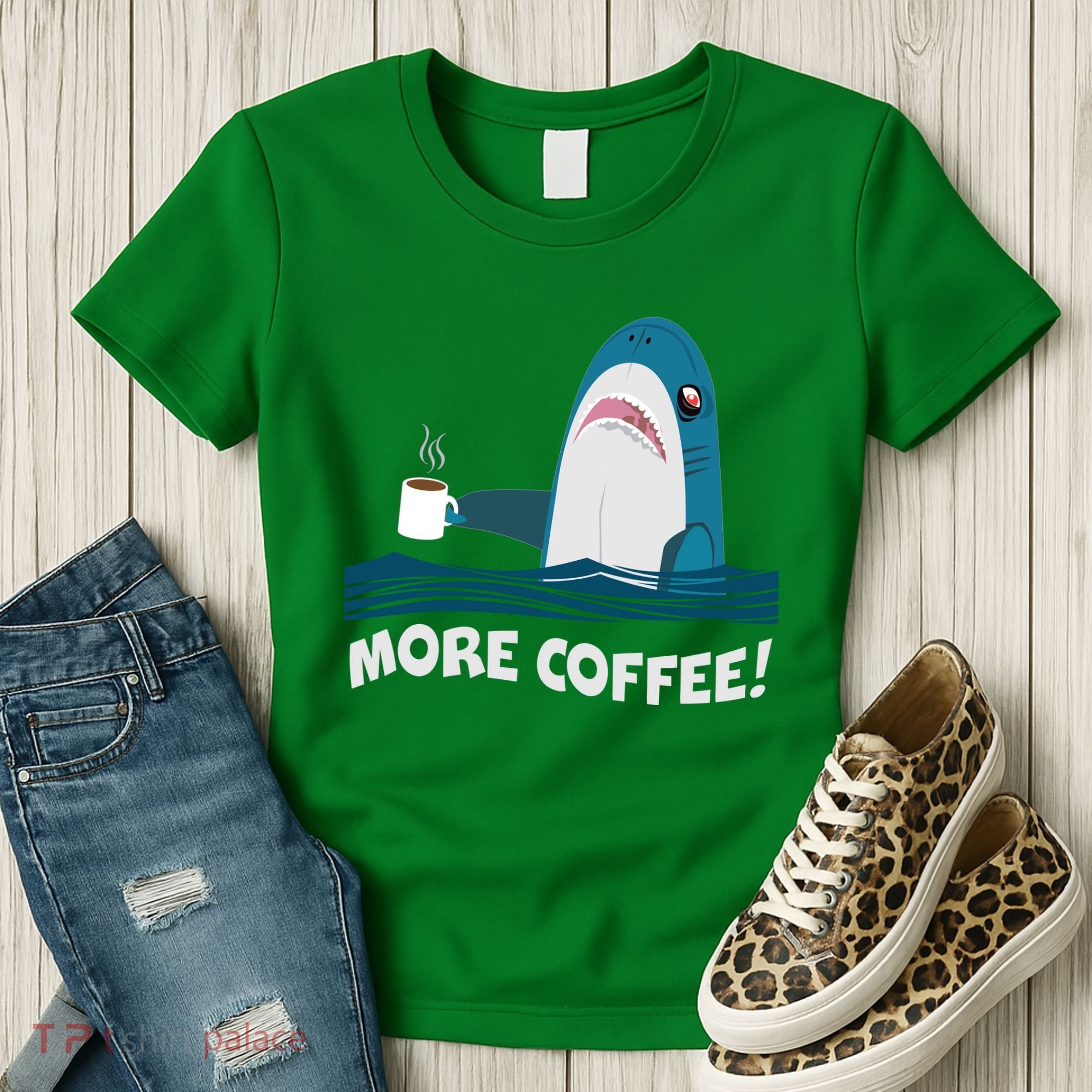 Funny More Coffee Shark Women's T-Shirt