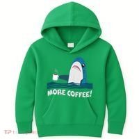 Funny More Coffee Shark Kids Hoodie thumb 0