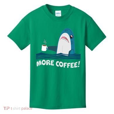 Funny More Coffee Shark Kids T-Shirt