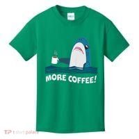 Funny More Coffee Shark Kids T-Shirt thumb 0