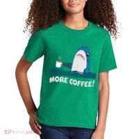 Funny More Coffee Shark Kids T-Shirt thumb 2