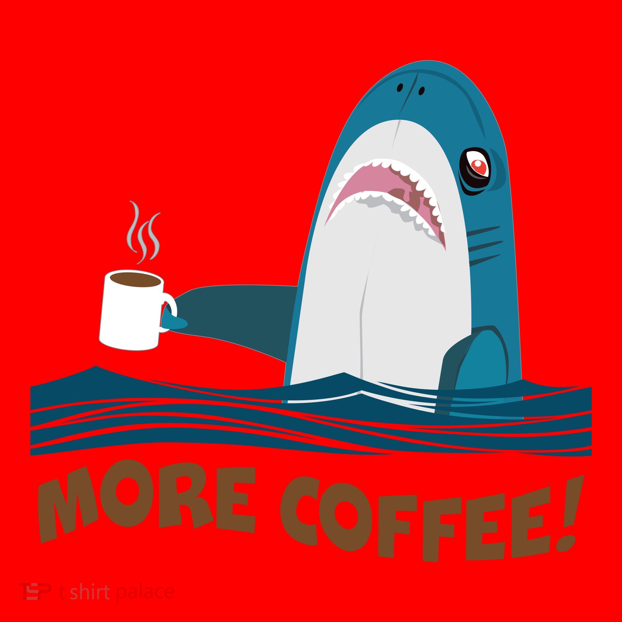 Funny More Coffee Shark Santa Hat