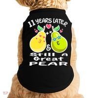 Funny Matching Couple 11th Year Wedding Anniversary Doggie Tank thumb 0