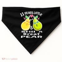 Funny Matching Couple 11th Year Wedding Anniversary USA-Made Doggie Bandana thumb 0
