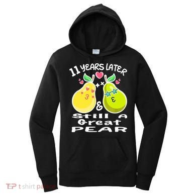 Funny Matching Couple 11th Year Wedding Anniversary Women's Hoodie
