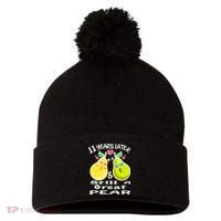 Funny Matching Couple 11th Year Wedding Anniversary Pom Pom 12in Knit Beanie thumb 0
