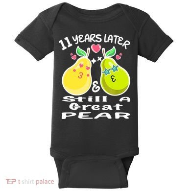 Funny Matching Couple 11th Year Wedding Anniversary Baby Bodysuit
