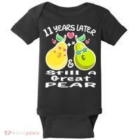 Funny Matching Couple 11th Year Wedding Anniversary Baby Bodysuit thumb 0