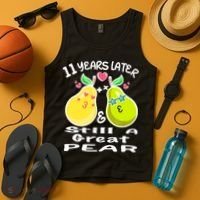 Funny Matching Couple 11th Year Wedding Anniversary Tank Top thumb 4
