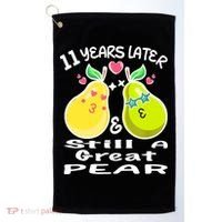 Funny Matching Couple 11th Year Wedding Anniversary Golf Towel thumb 0