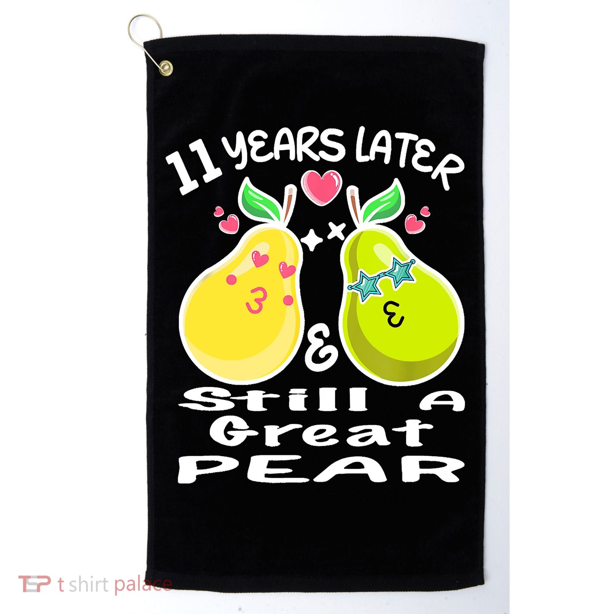 Funny Matching Couple 11th Year Wedding Anniversary Golf Towel