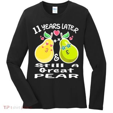 Funny Matching Couple 11th Year Wedding Anniversary Women's Long Sleeve Shirt