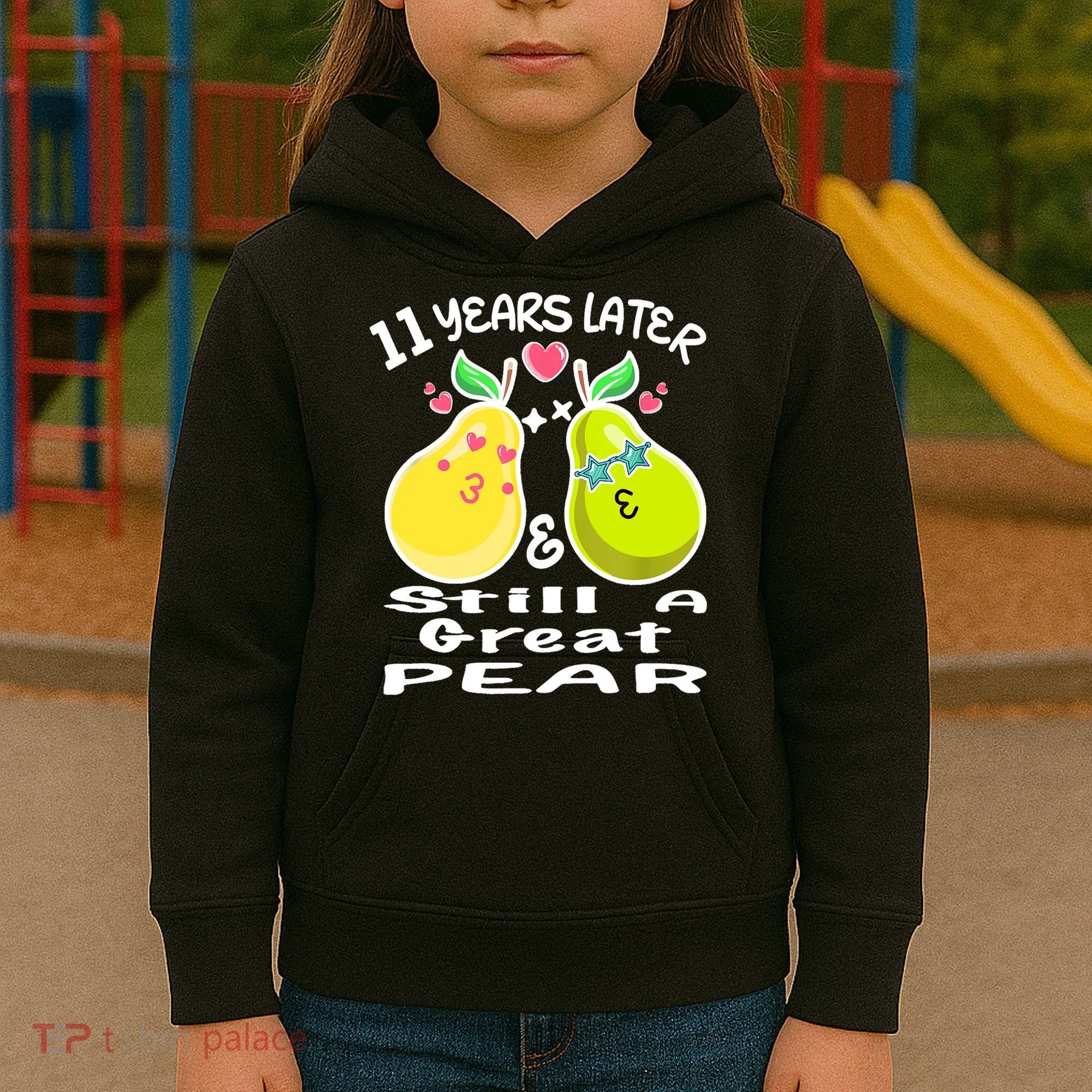 Funny Matching Couple 11th Year Wedding Anniversary Kids Hoodie