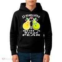 Funny Matching Couple 11th Year Wedding Anniversary Kids Hoodie thumb 4