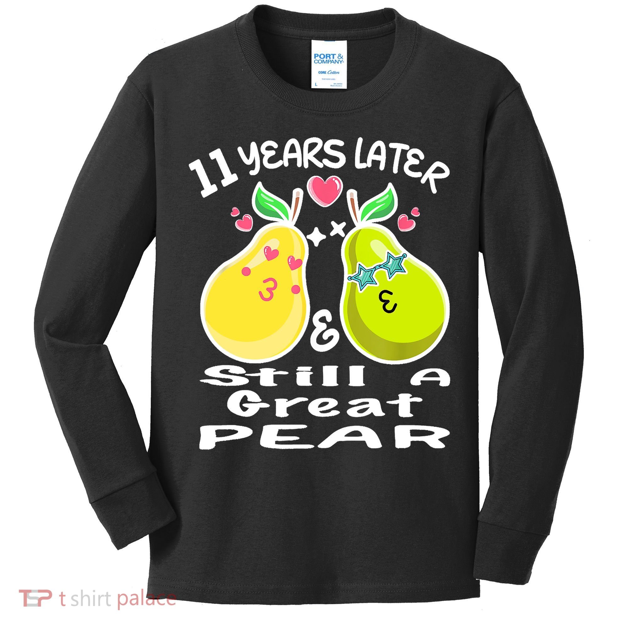 Funny Matching Couple 11th Year Wedding Anniversary Kids Long Sleeve Shirt