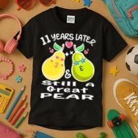 Funny Matching Couple 11th Year Wedding Anniversary Kids T-Shirt thumb 3