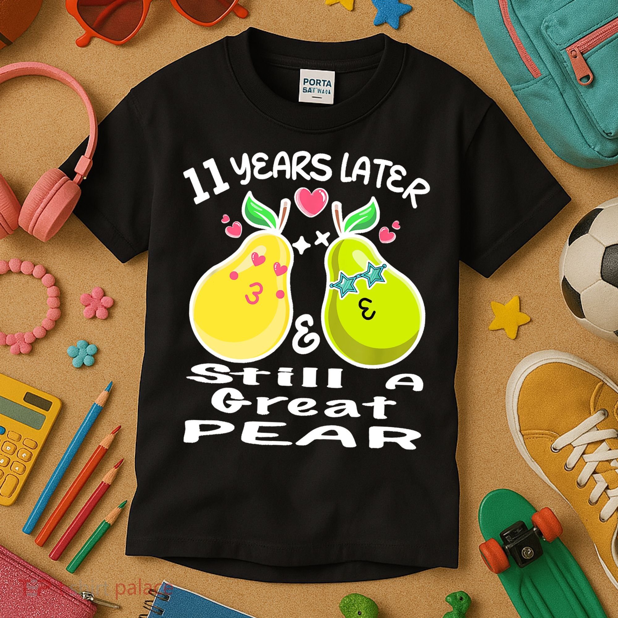 Funny Matching Couple 11th Year Wedding Anniversary Kids T-Shirt