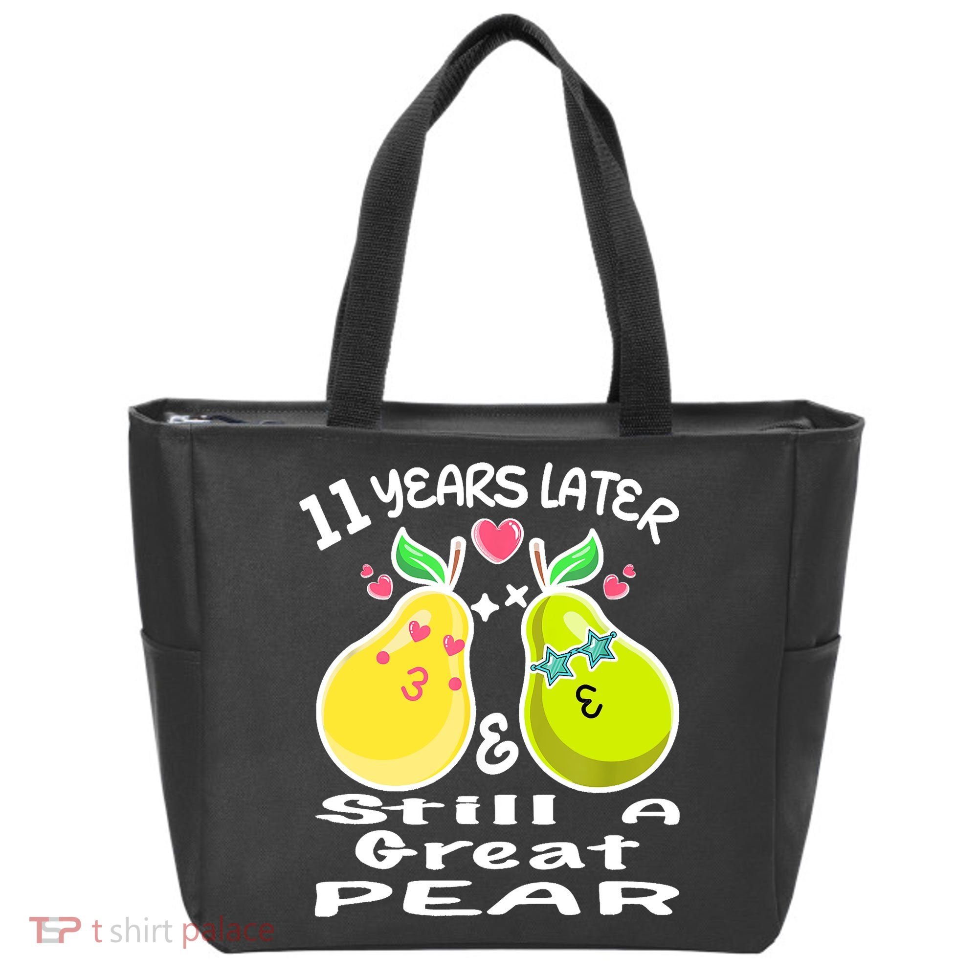 Funny Matching Couple 11th Year Wedding Anniversary Tote Bag