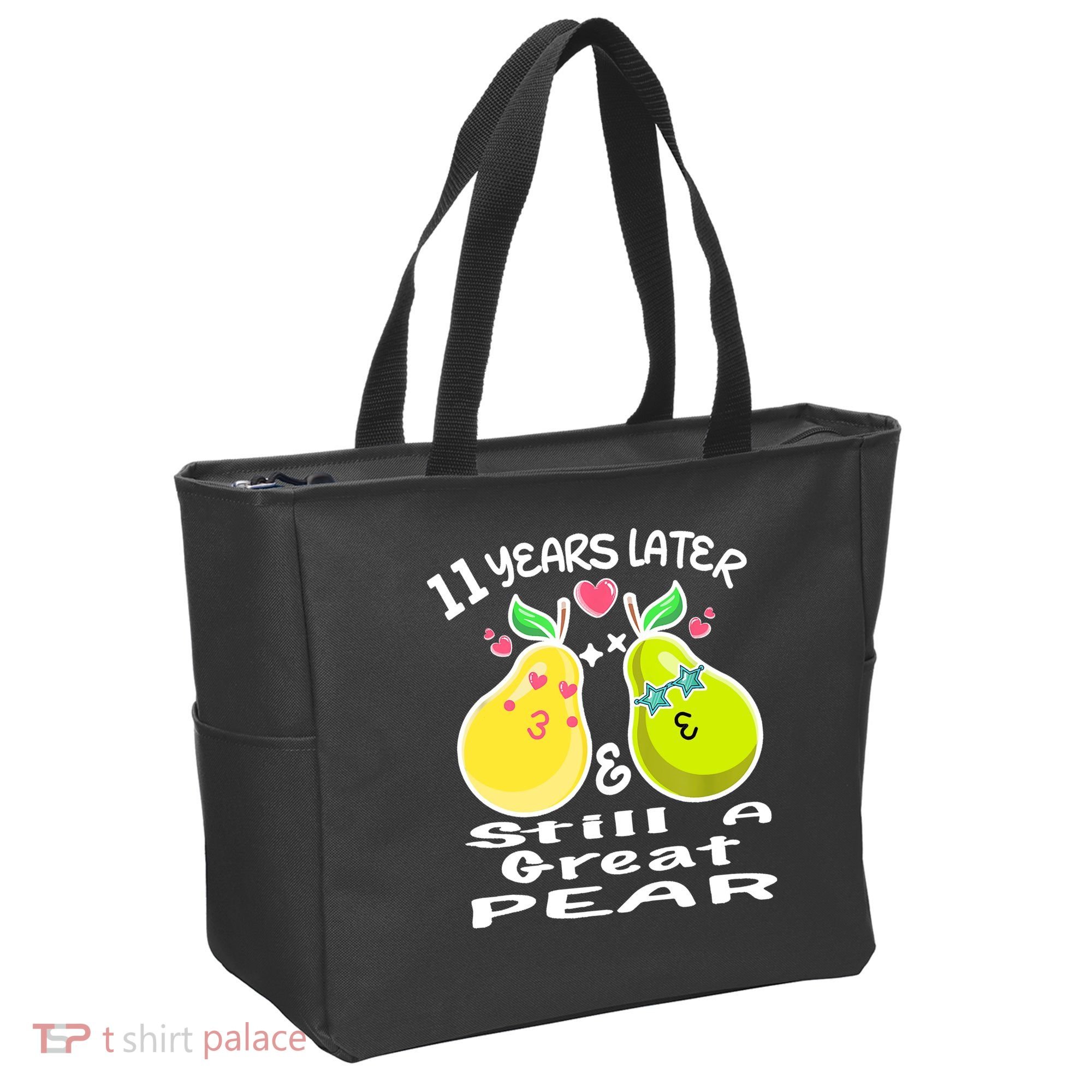 Funny Matching Couple 11th Year Wedding Anniversary Tote Bag