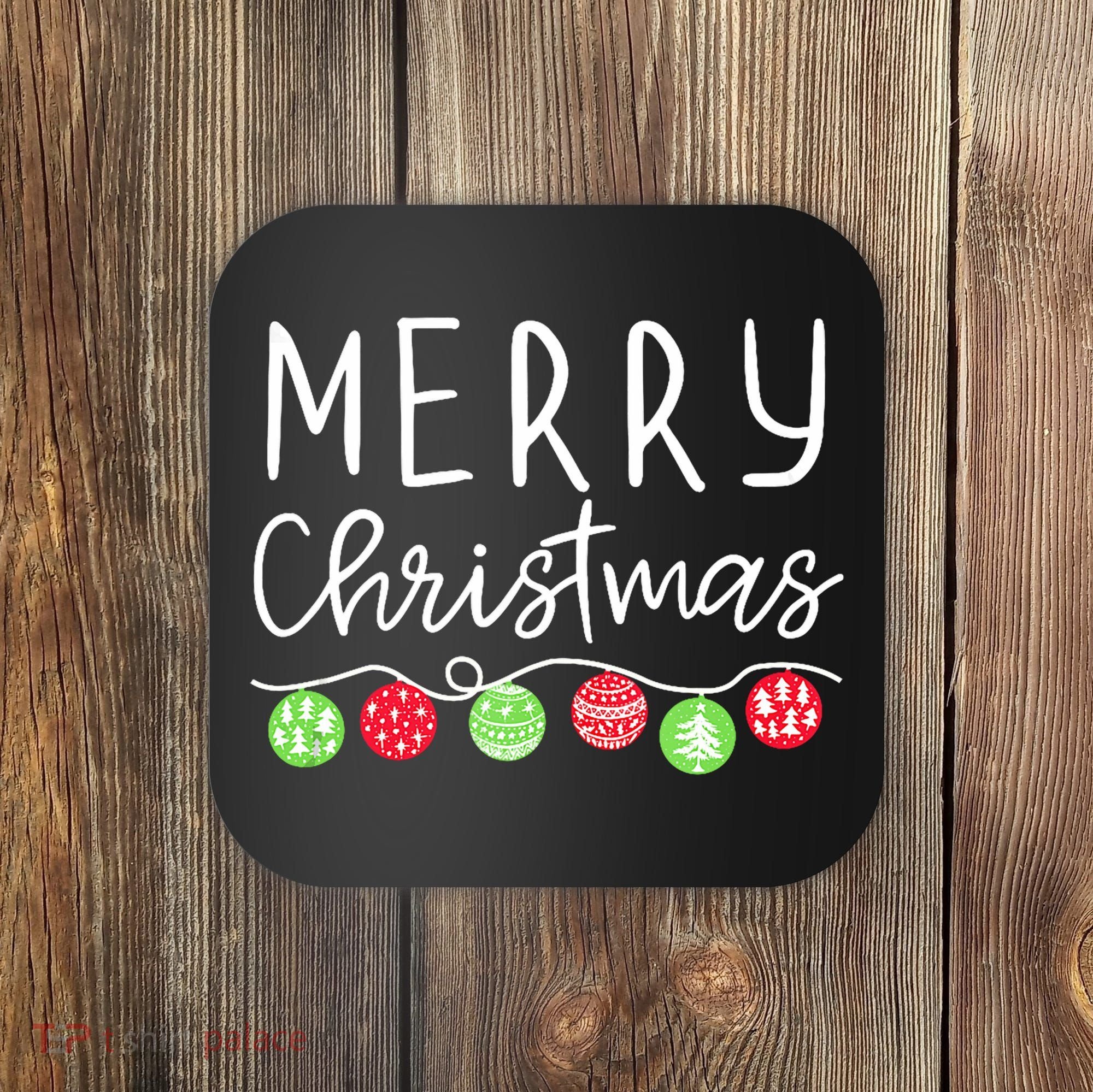 Festive Merry Christmas Happy Holidays For Tank Top Coaster